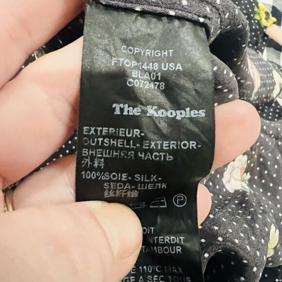 THE KOOPLES Womens 100% Silk Camellia Dots Tank Top Size Small S - Picture 10 of 12